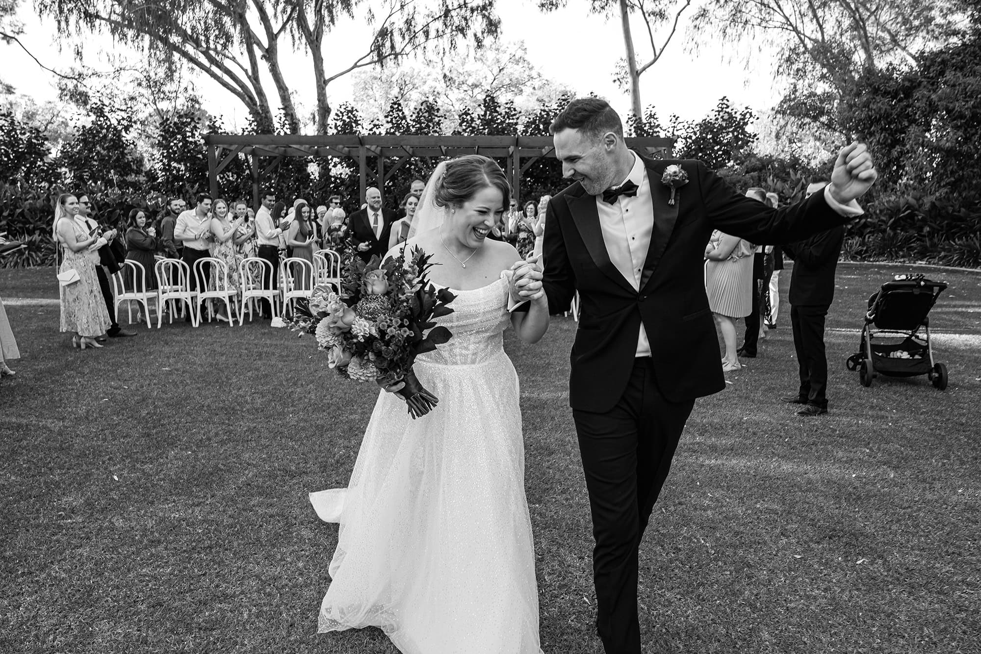 Bride and groom celebrating at a Perth wedding